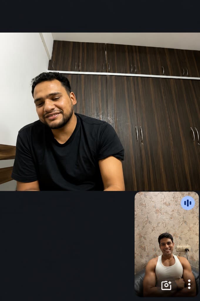 Umer on a video call with a client